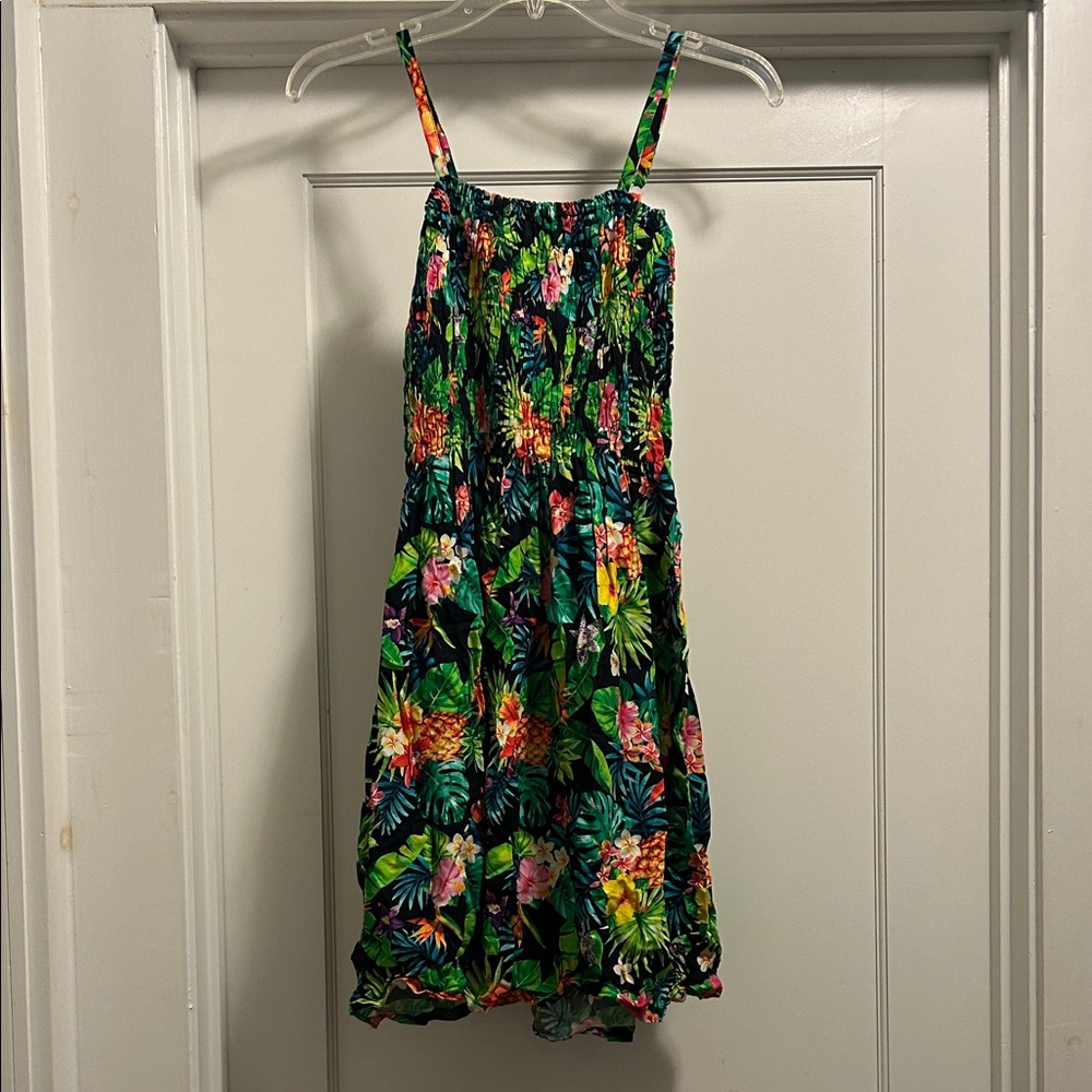 Tropical Floral Lightweight Stretchy Swim Coverup - Free Size